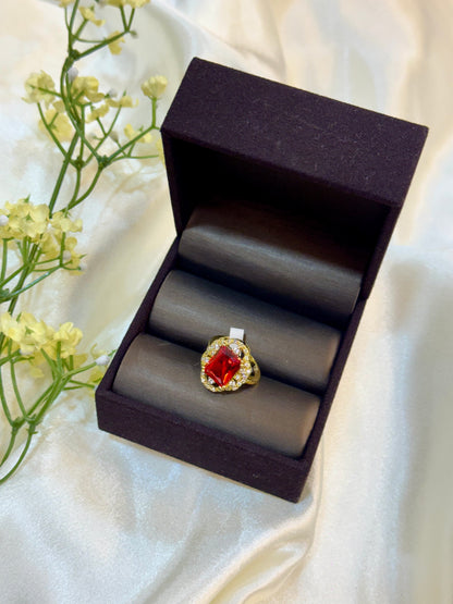 Regal Ruby Cocktail Ring (Size 6)