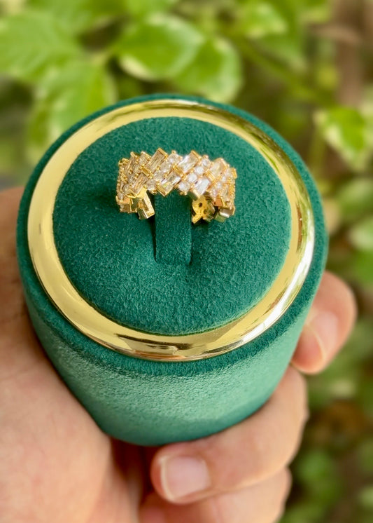 Shimmering Mosaic Zirconia Ring✨(Adjustable)