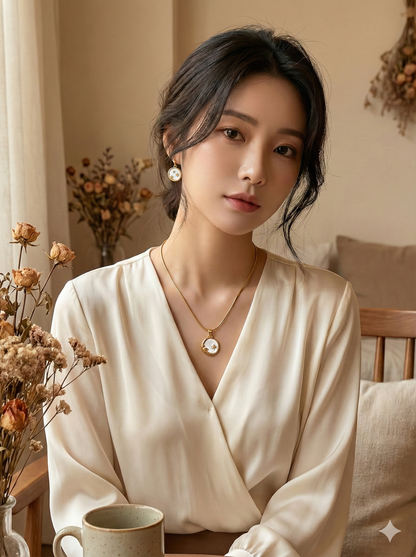 The Starlight Disc Necklace & Earrings Set
