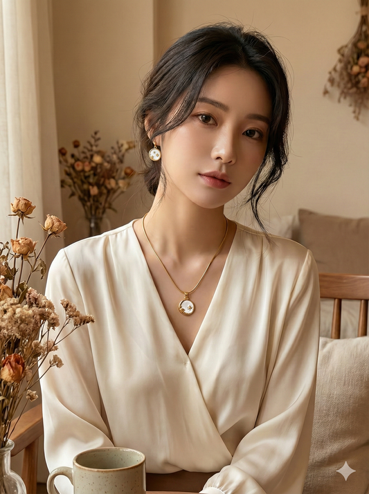 The Starlight Disc Necklace & Earrings Set