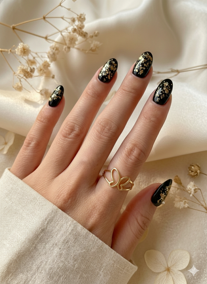 Golden Butterfly Rings