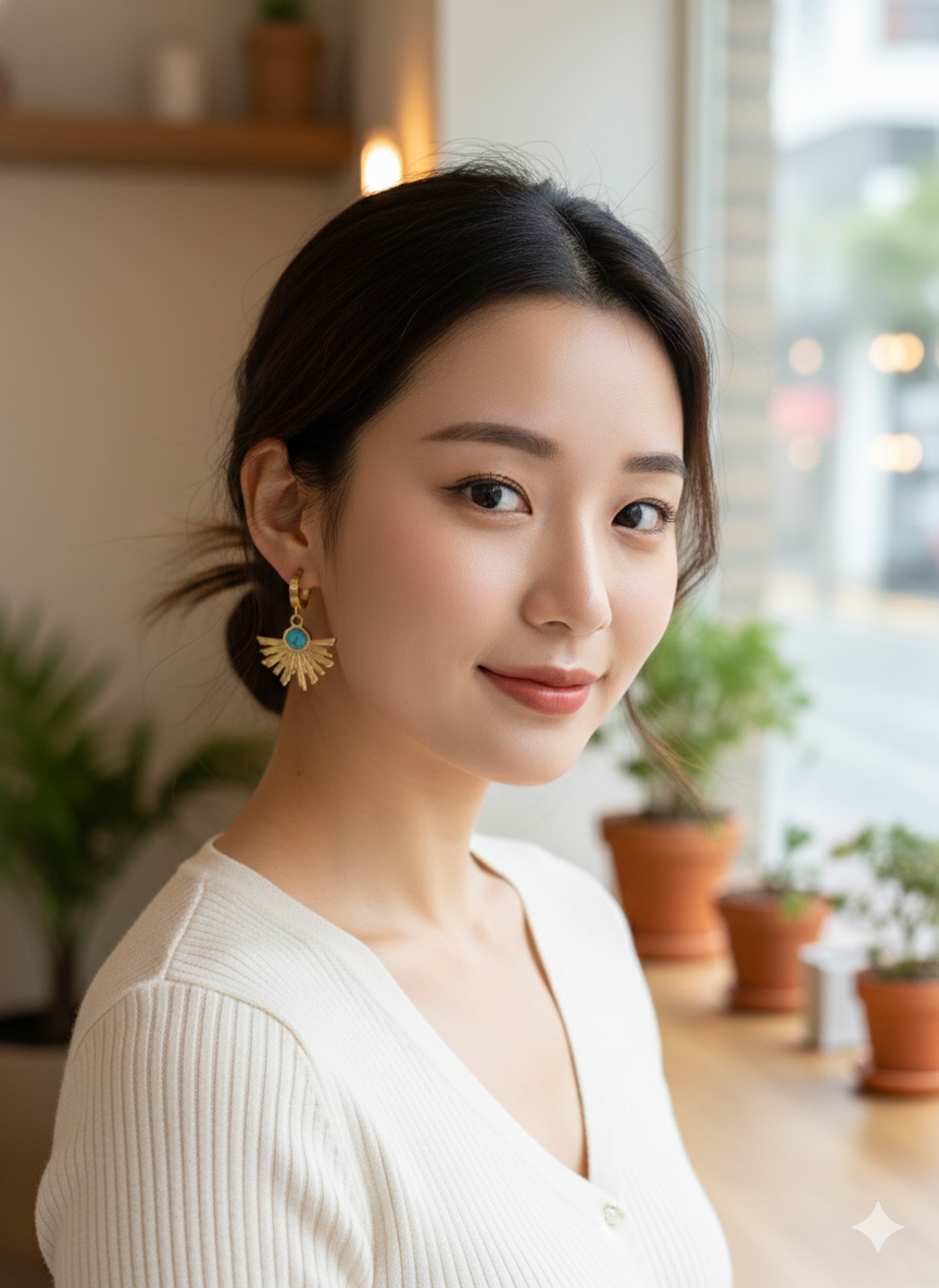 Turquoise Sunray Drop Earrings