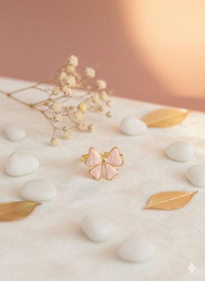 Bow Rings Powder Pink (Adjustable)