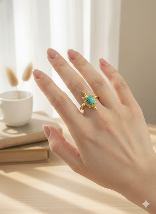 Turquoise Suncrest Rings (Adjustable)