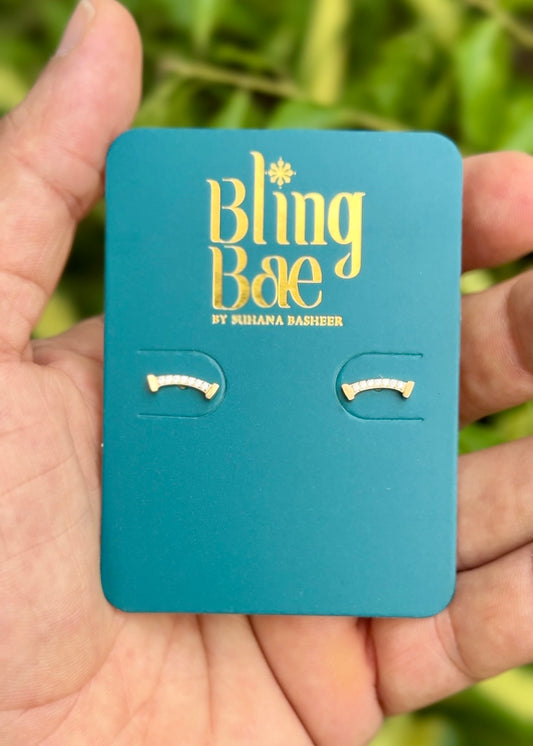 Curve Shine Bar Mini Studs ✨ (316L Grade)
