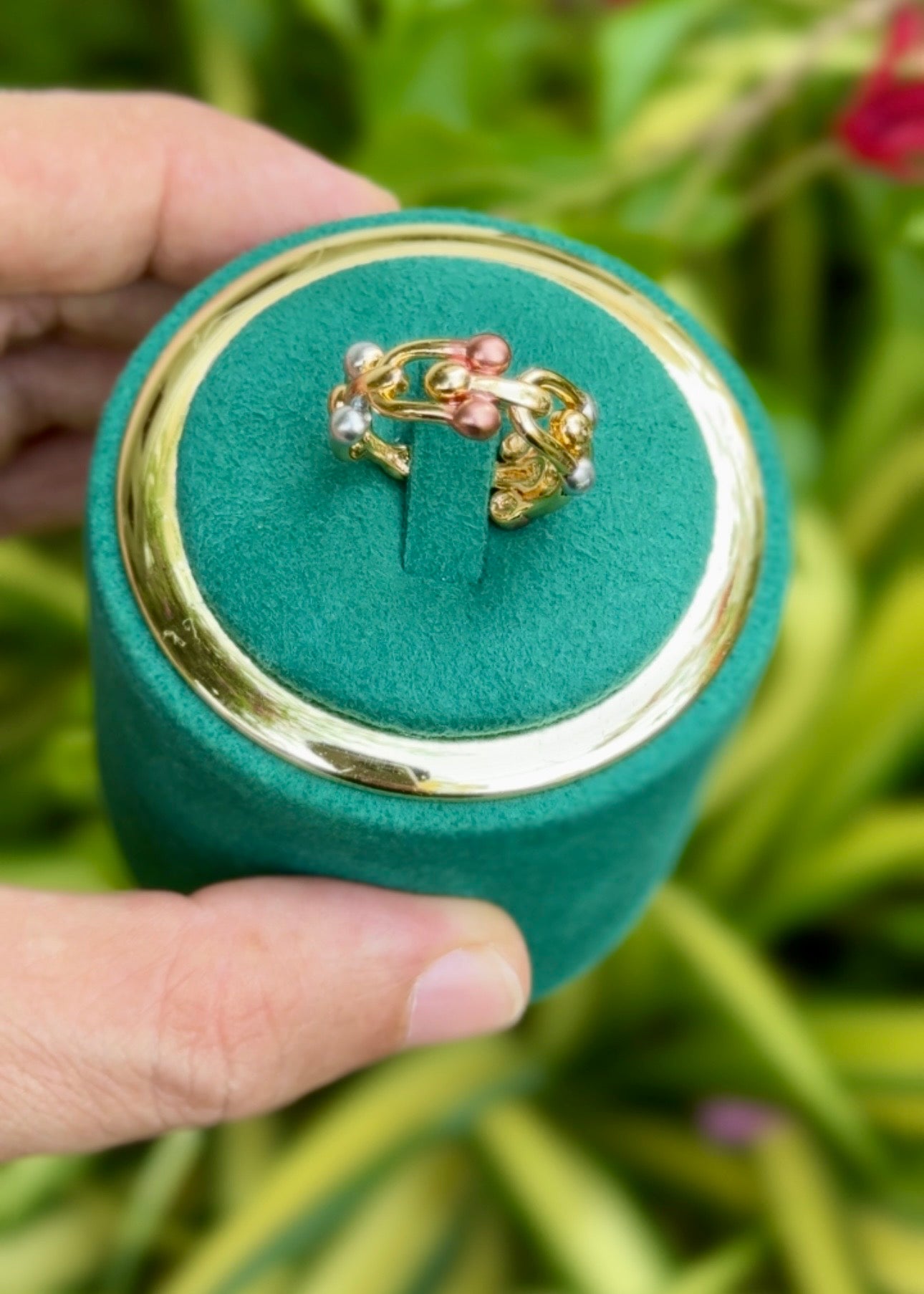 Trinity Bead Link Rings (Adjustable)