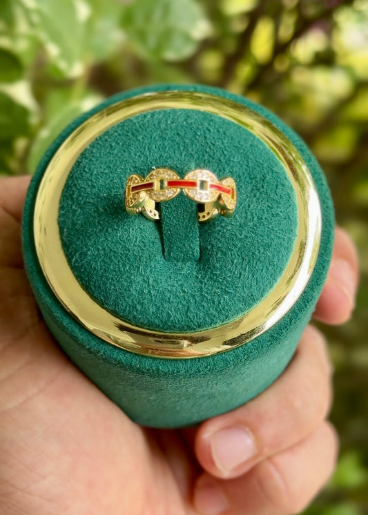 The Riviera Enamel Link Ring✨(Adjustable)