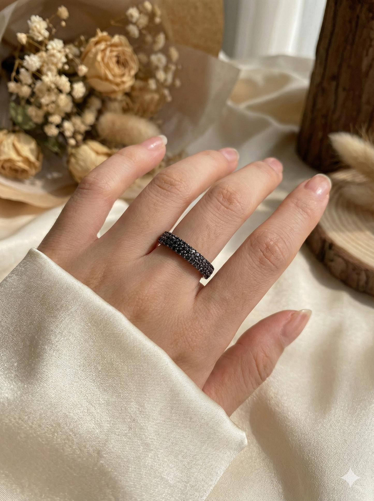 Midnight Pave Band Rings