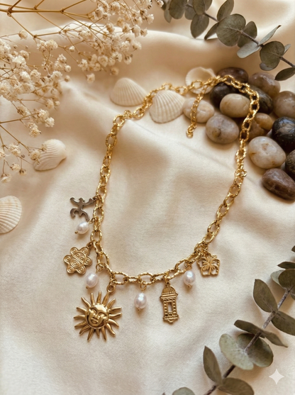 Golden Paradise Charm Necklace