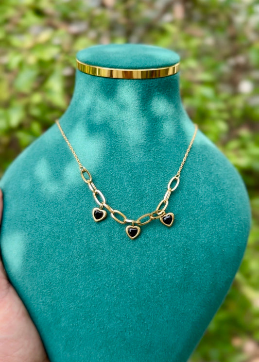 Midnight Heart Charm Necklace 🖤✨