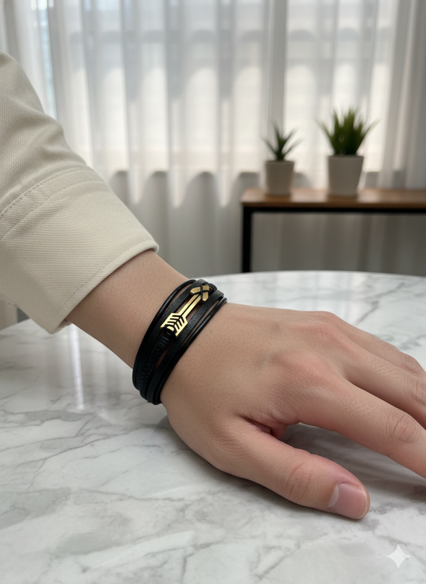 Arrowline Valor Leather Wristbands