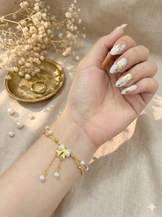 Butterfly Pearl Anklet/Bracelet (Single Piece)