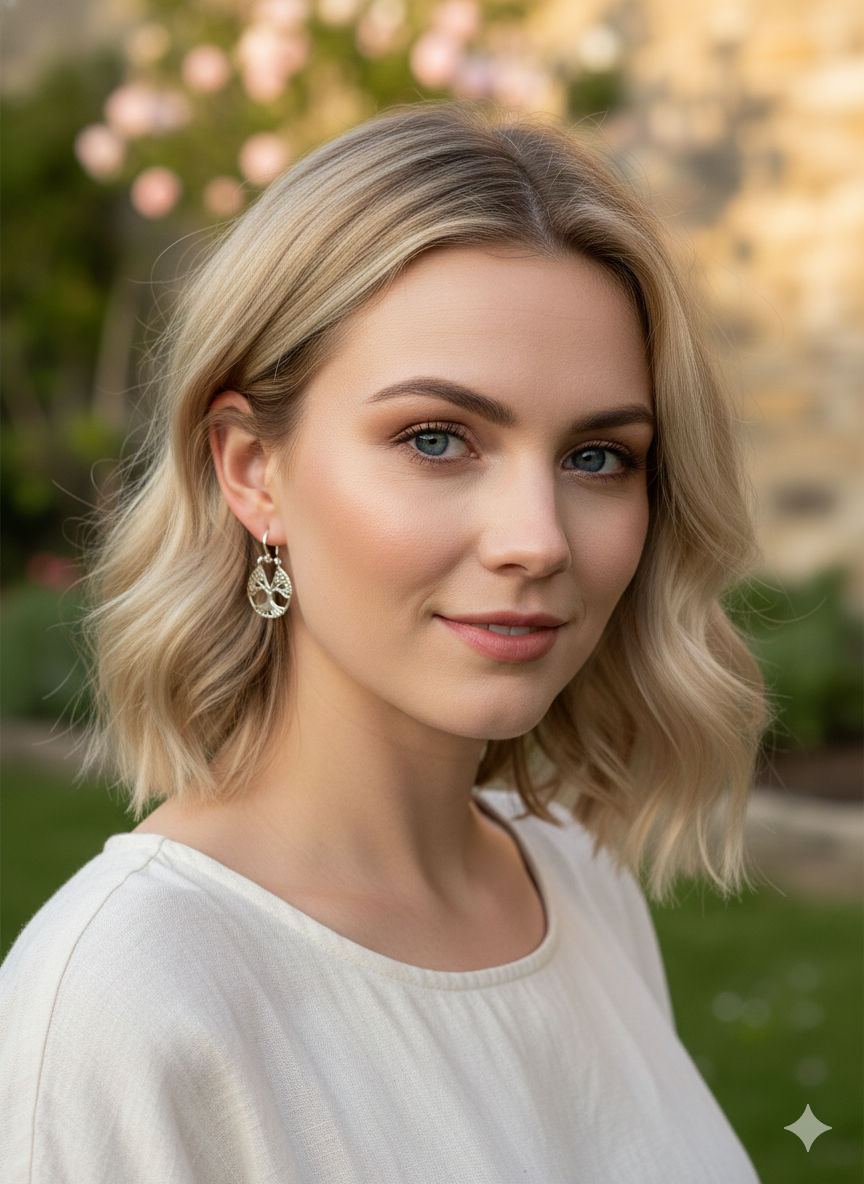 Silver Tree of Life Hoops Earrings