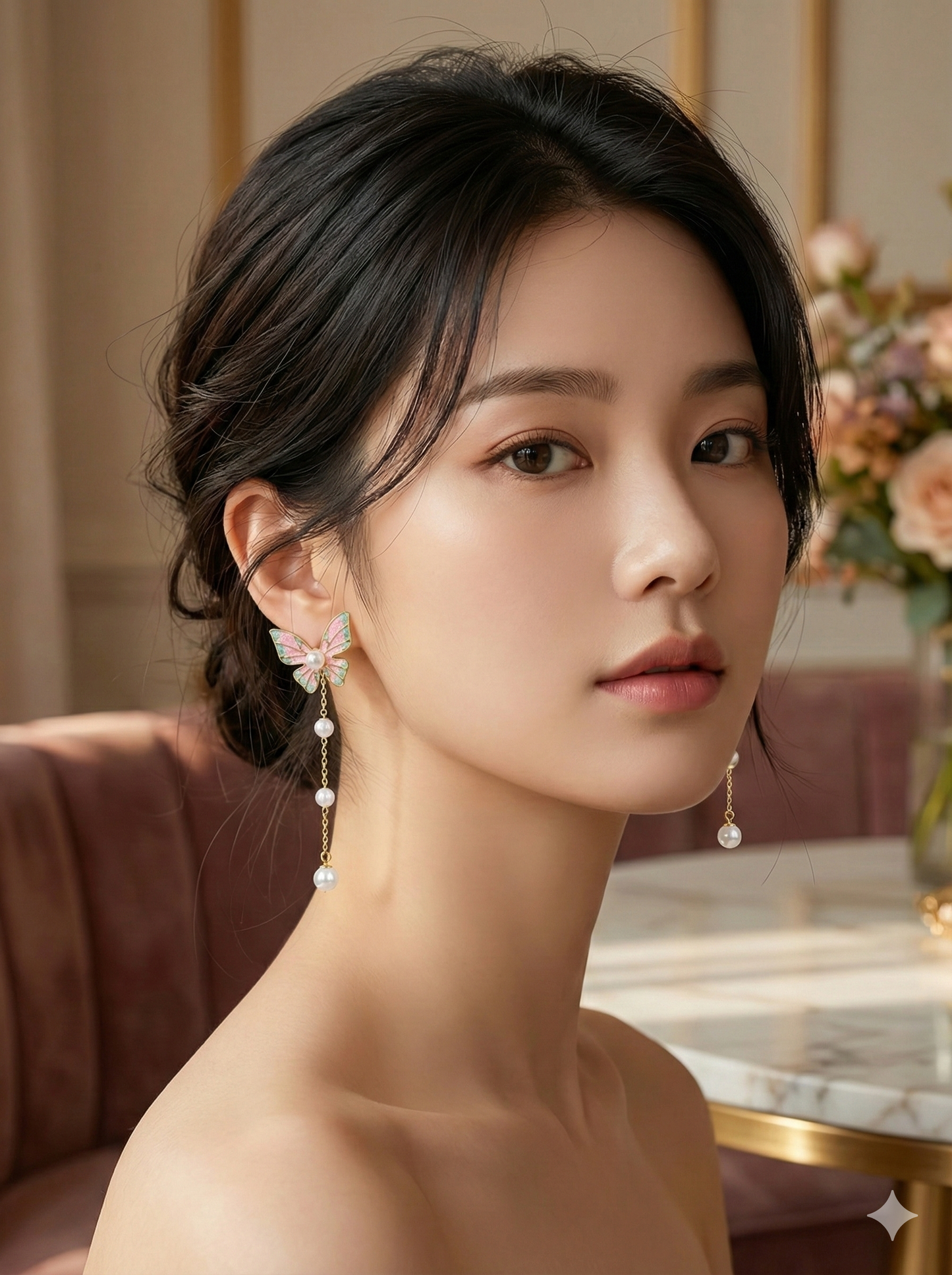 Pearl Flutter Drops Earrings