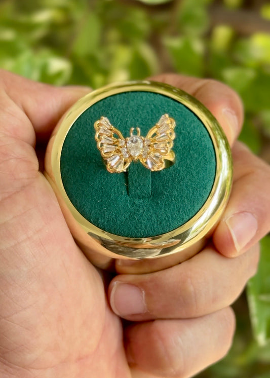 Golden Monarch Zirconia Ring✨(Adjustable)