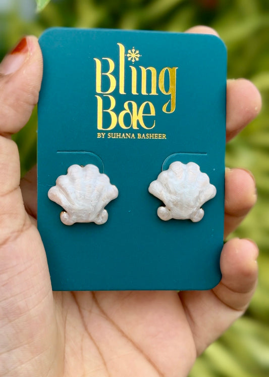 Ocean Pearl Shell Studs