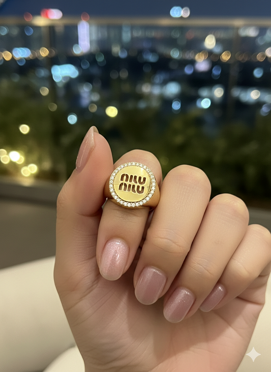 Golden Aura Disc Rings