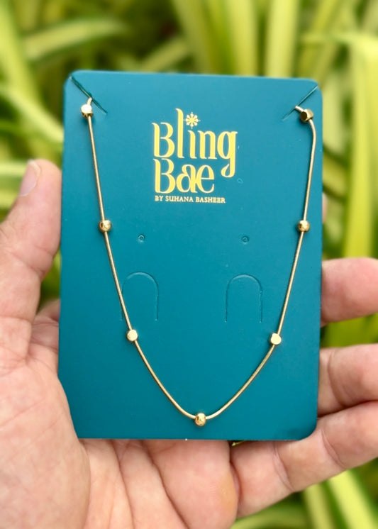 Golden Bead Elegance Necklace ✨ (316L Grade)