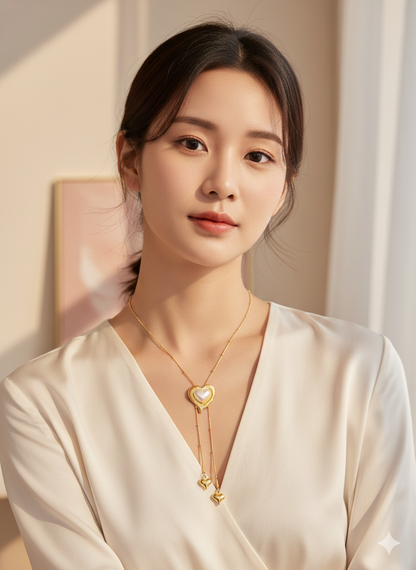 Eternal Heart Lariat Necklace