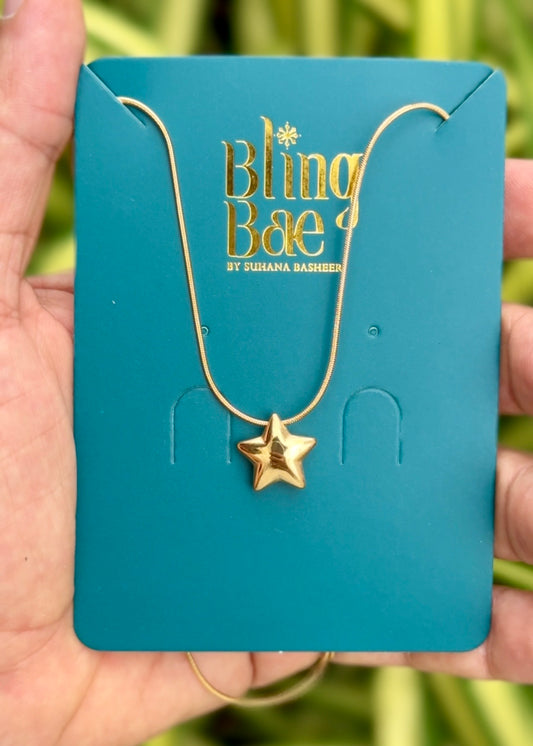 Golden Star Charm Necklace ✨ (316L Grade)