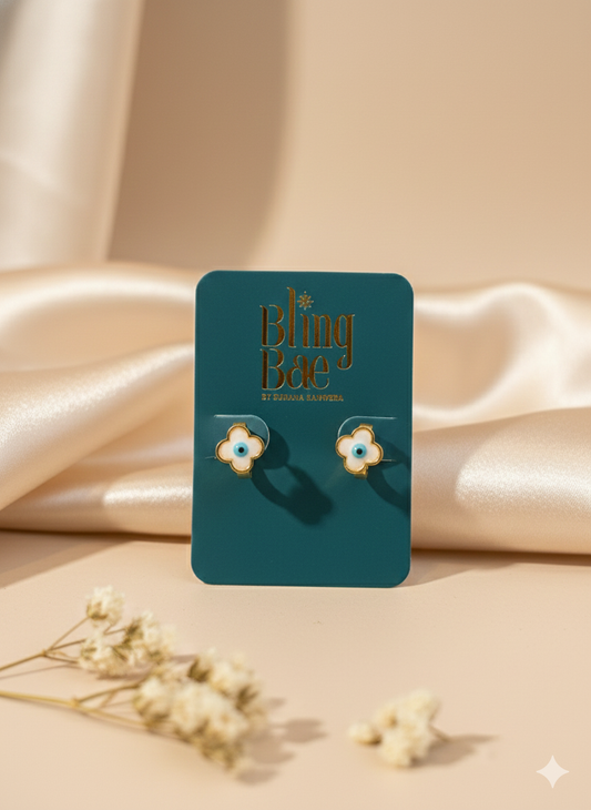 Evil Eye Floral Bloom Hoops