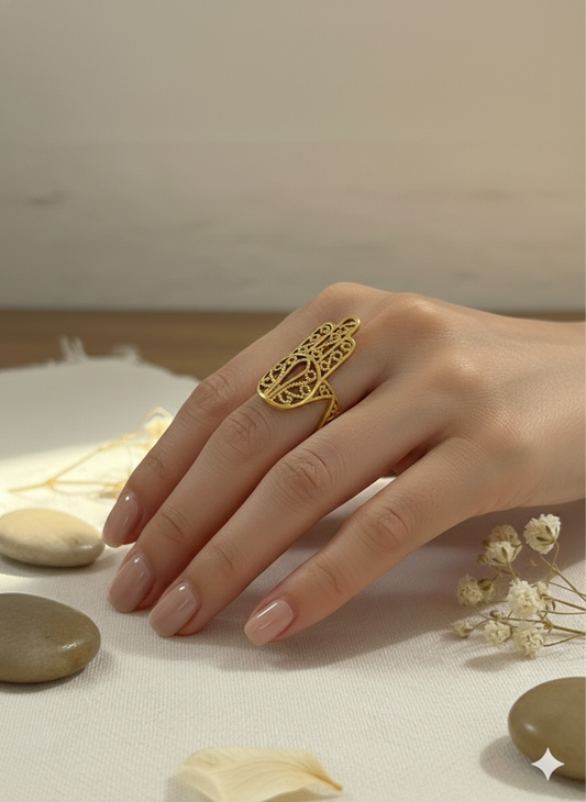 Golden Hamsa Grace Rings (Adjustable)