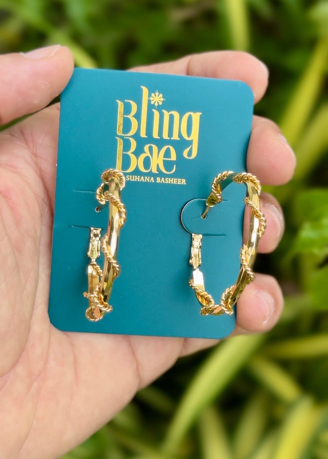 Golden Rope Twist Hoop Earrings
