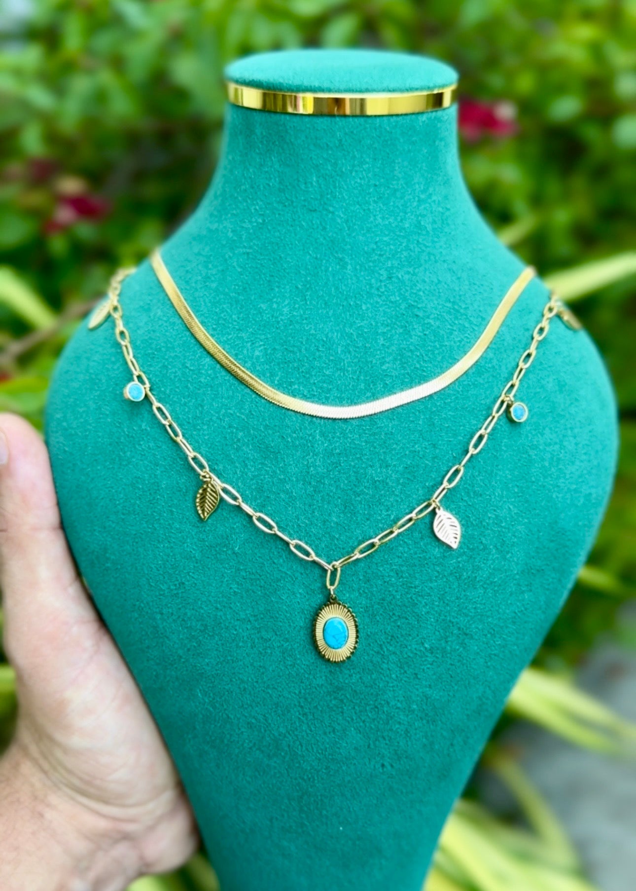 Turquoise Charm Layered Necklace ✨