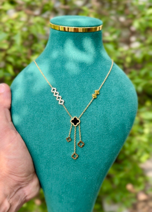 Clover Cascade Charm Necklace 🍀✨
