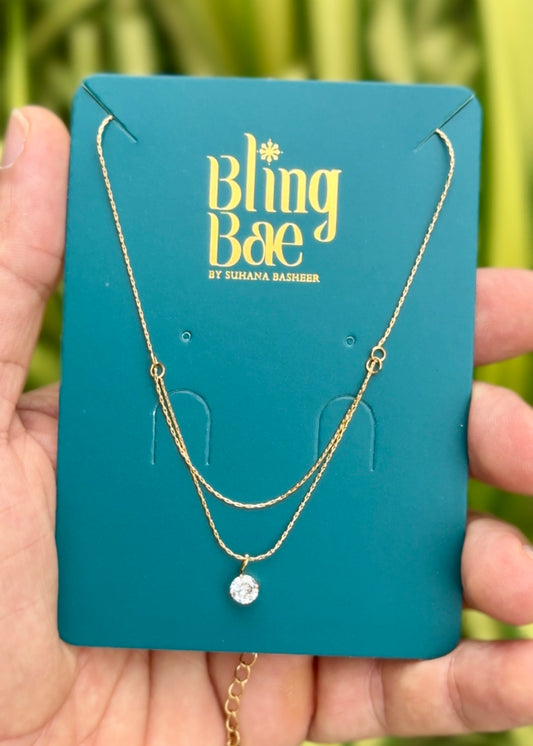 Crystal Layered Glow Necklace ✨ (316L Grade)