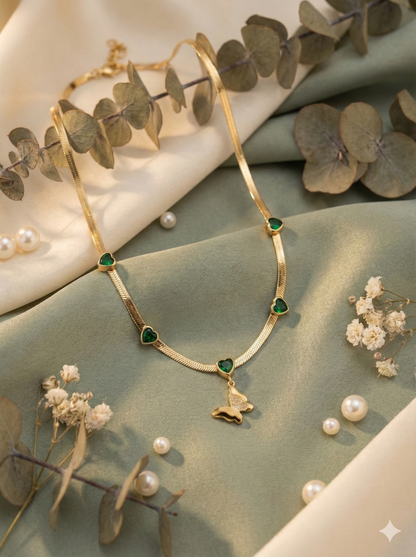 Emerald Flutter Necklace
