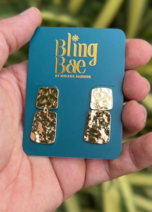 Golden Mosaic Drop Earrings