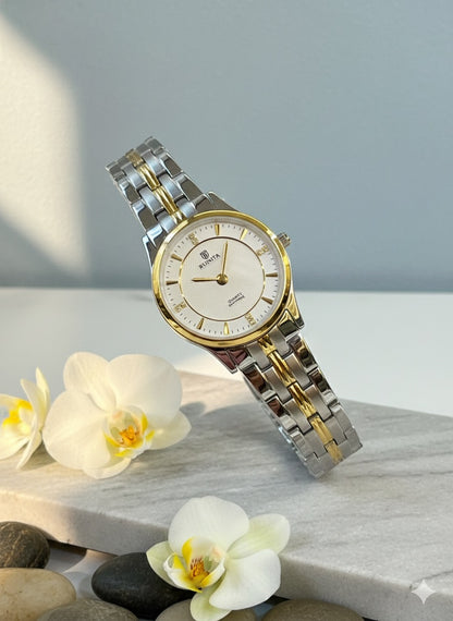 Ruinita Elegant Two-Tone Quartz Luxury Bracelet Watch