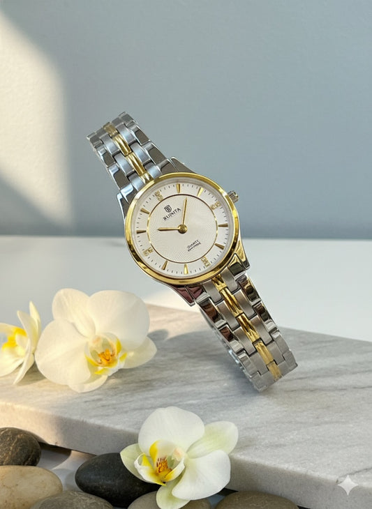 Ruinita Elegant Two-Tone Quartz Luxury Bracelet Watch
