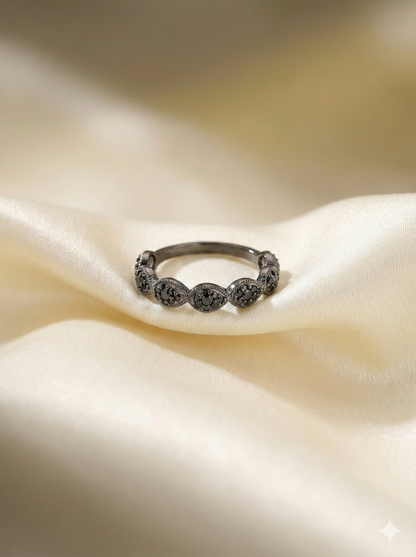 Noir Crown Band Rings