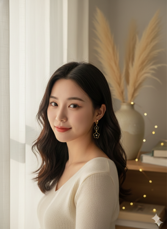 Black Blossom Earrings
