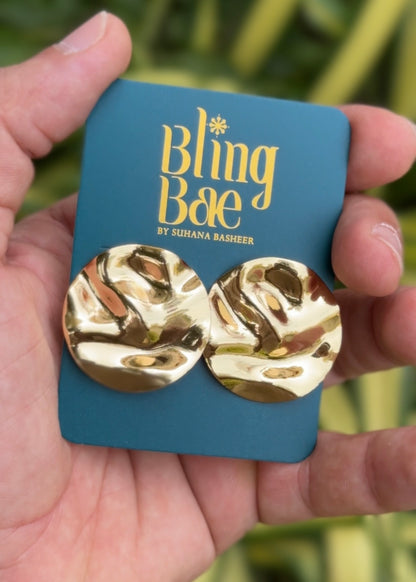 Molten Gold Disc Studs