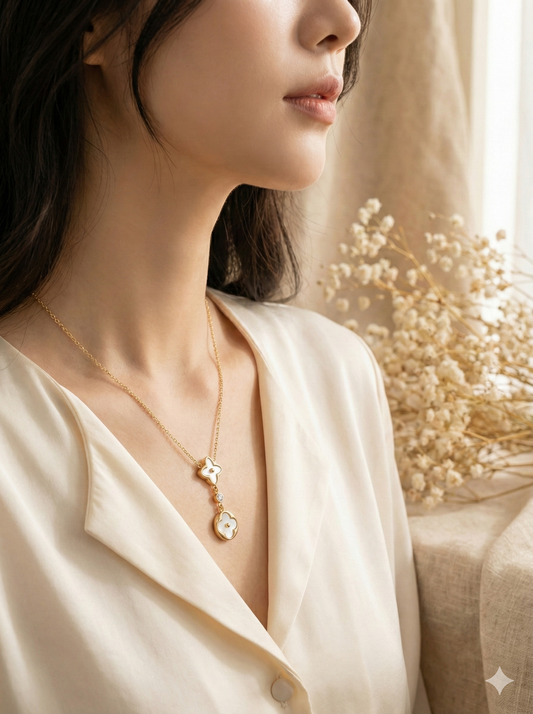 The Pearlescent Clover Necklace
