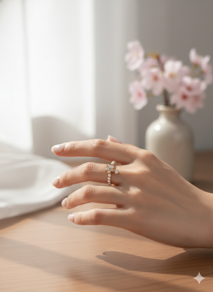Pearl Blossom Grace Rings