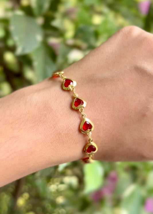 Ruby Heart Charm Bracelets ❤️✨
