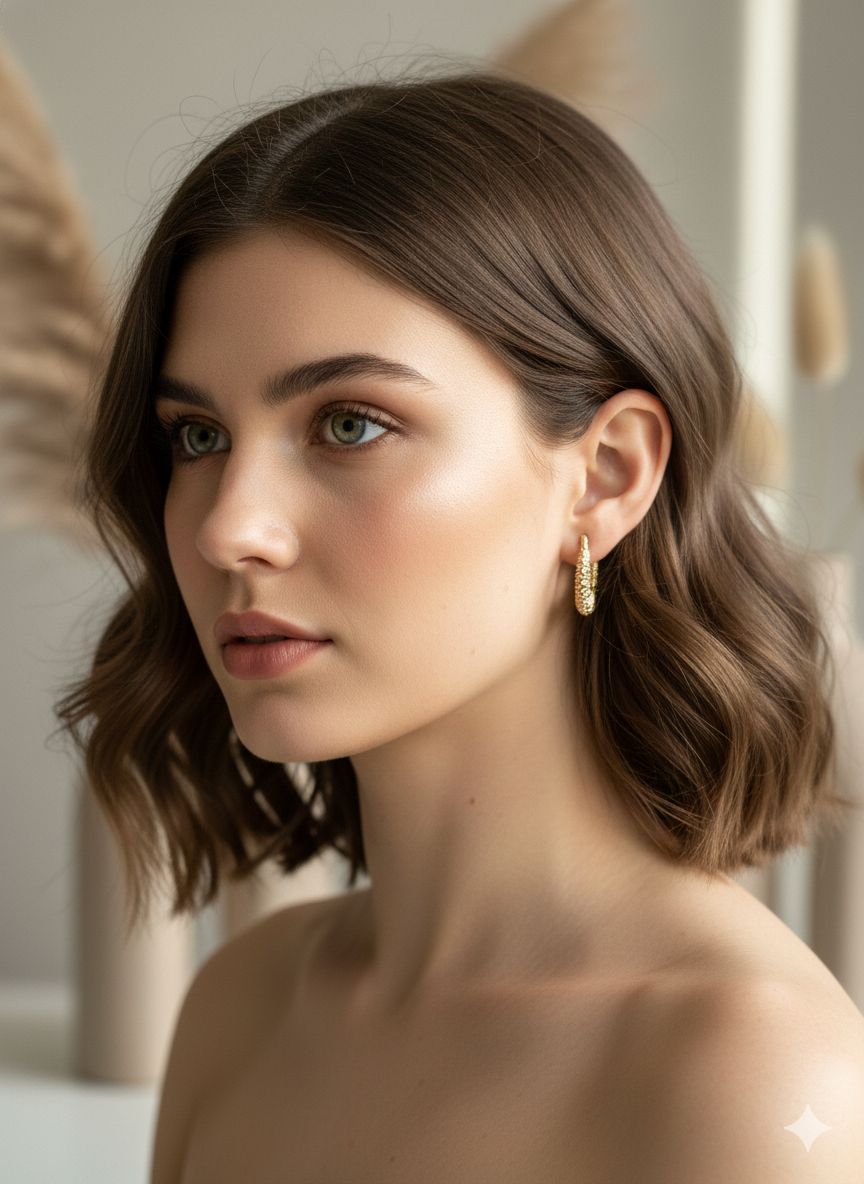 Antique Ember Textured Hoops Earrings