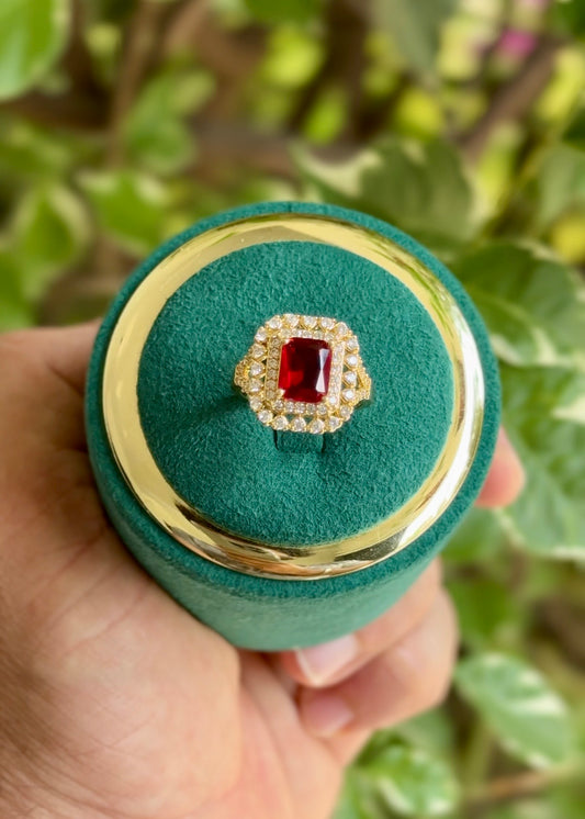 The Crimson Empress Halo Ring✨(Adjustable)