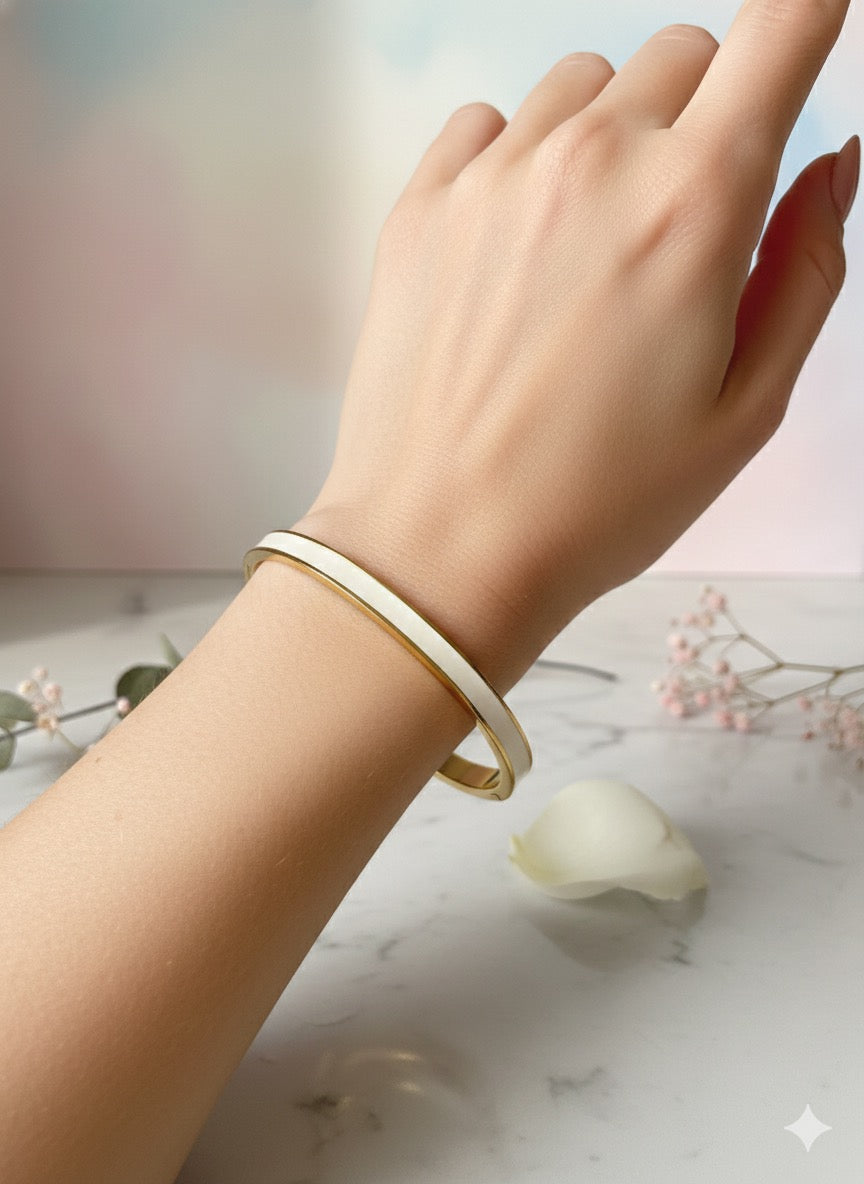 White Gold Aura Cuff Bangle