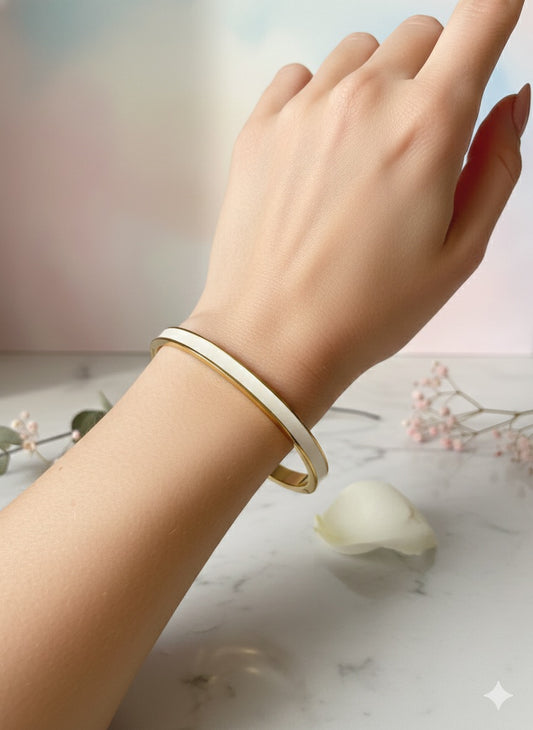 White Gold Aura Cuff Bangle