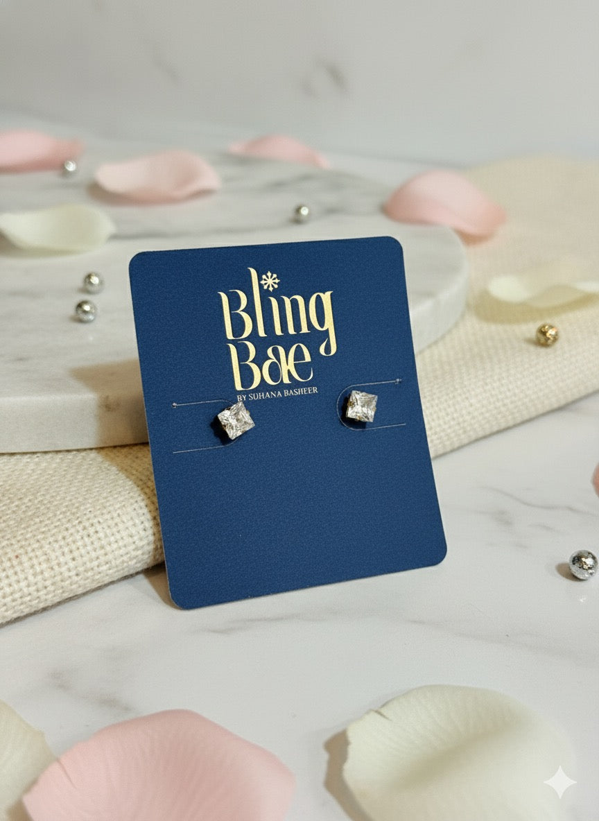Princess-cut Studs