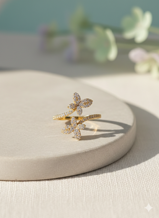 Twin Flora Rings (Adjustable)