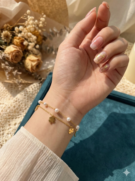 Lucky Pearl Anklet/Bracelet (Single Piece)