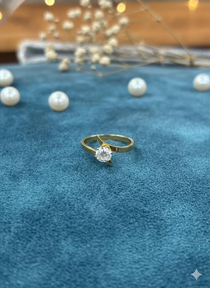 Aurora Curve Solitaire Rings