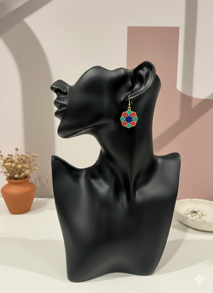 Mosaic Bloom Charm Drops Earrings