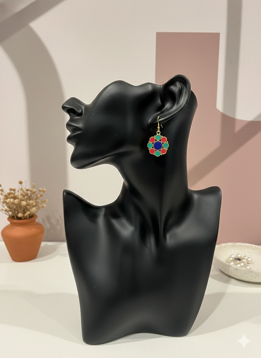 Mosaic Bloom Charm Drops Earrings